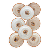 Lot de 8 assiettes Creil et Montereau modèle Œillet - assiette faïence