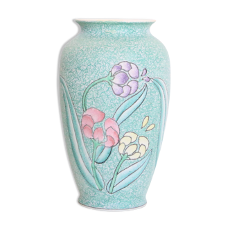 Vase en céramique, texture granité, 1960, vintage