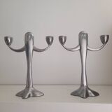 Lot de 2 bougeoir fantôme scandinave