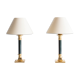 A set of two column lamps in hollywood regency style