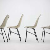Lot de 4 chaises à manger en fibre de verre, Tchécoslovaquie, années 1960
