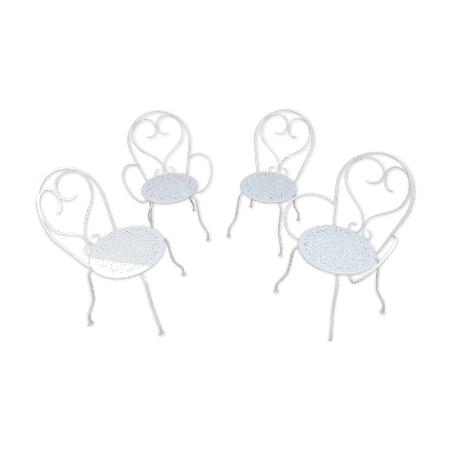 Lot of wrought iron chairs and armchairs