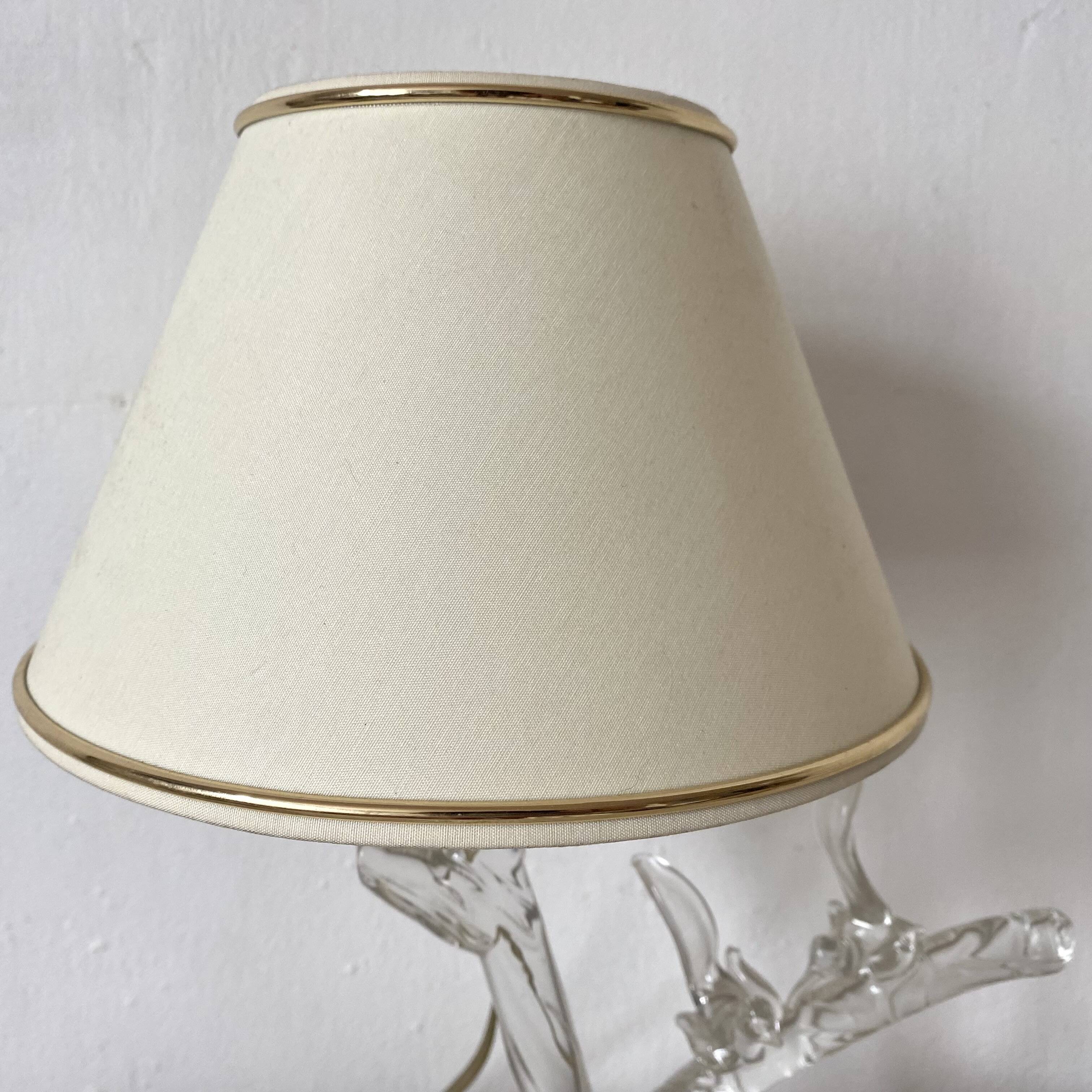 Lamp with crystal base, branch and birds motif, 1960s