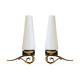 Pair of wall sconces in opaline and brass 60s