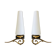 Pair of wall sconces in opaline and brass 60s