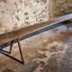 Antique primitive oak bench – Circa 1900, Allier region, France
