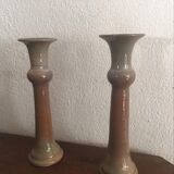 Terracotta candlesticks signed
