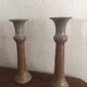 Terracotta candlesticks signed