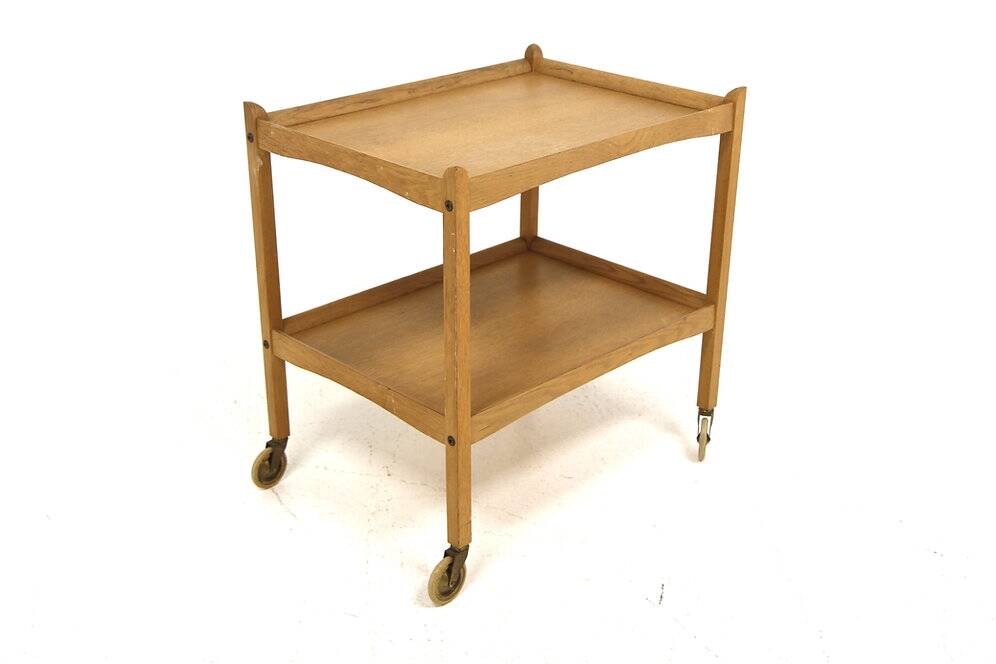 Scandinavian oak serving trolley, Sweden, 1960