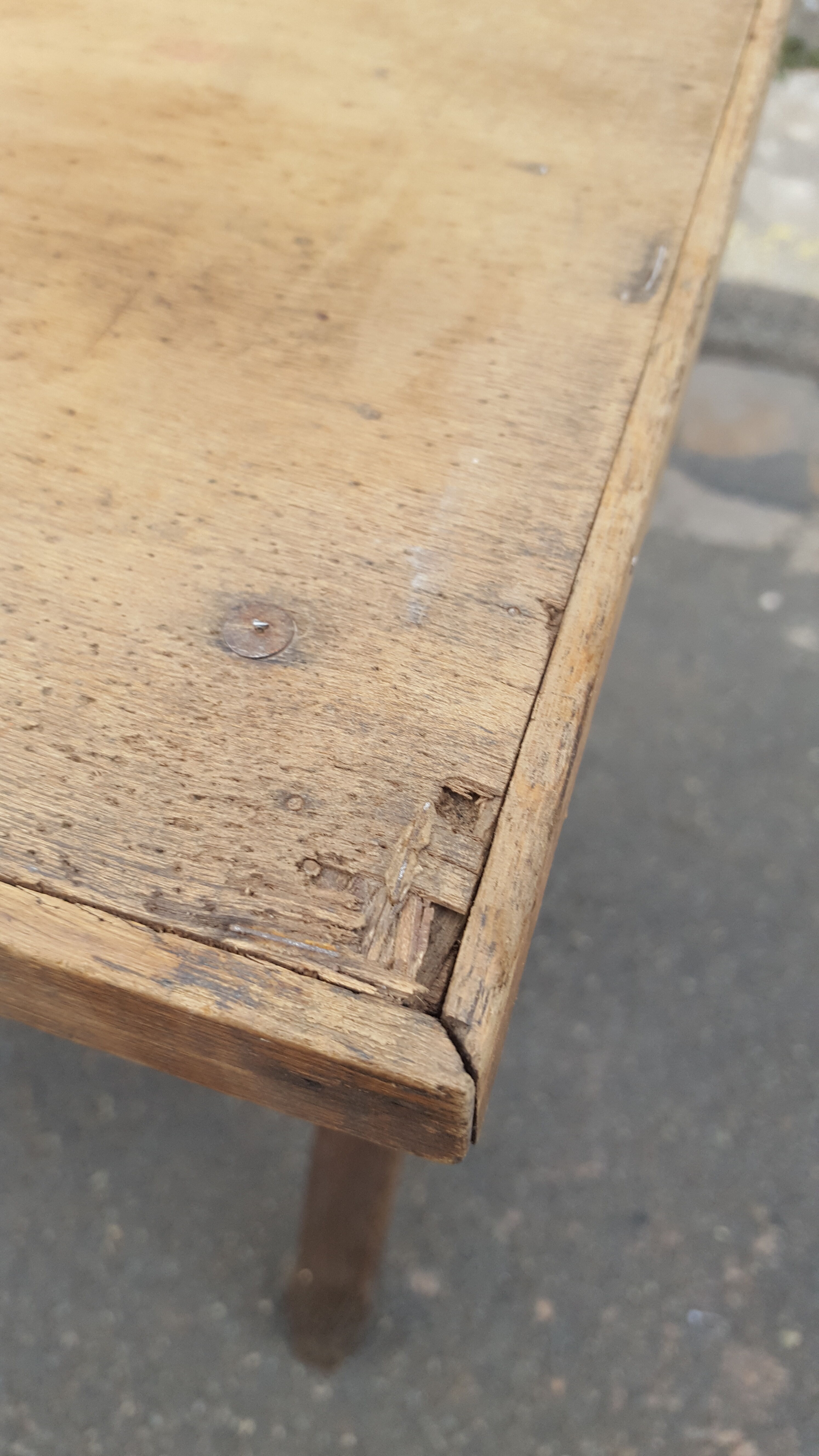 Drawing table wood and vintage metal