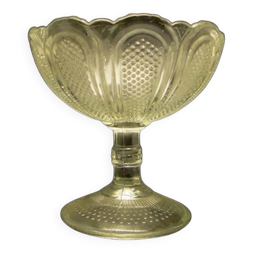 Basket sugar bowl, pressed glass, Ząbkowice, Poland, 1970s