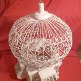 Antique handmade birdcage in metal and wood