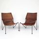 Pair of "Mombasa" rattan and steel armchairs by Pier One
