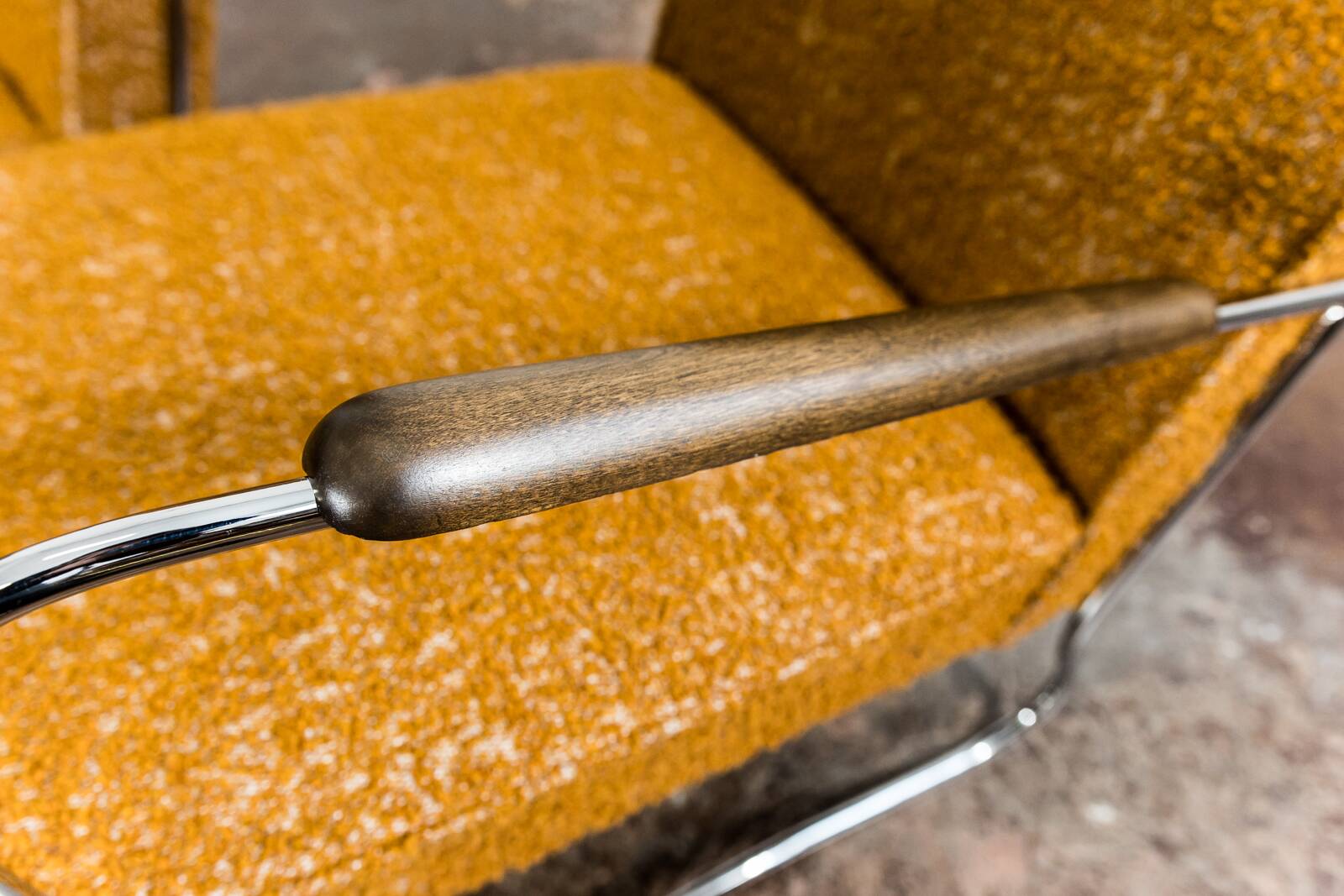 Pair Of Mid Century Orange Armchairs From Fabryka Mebli Wschód Zadziele, 1950s