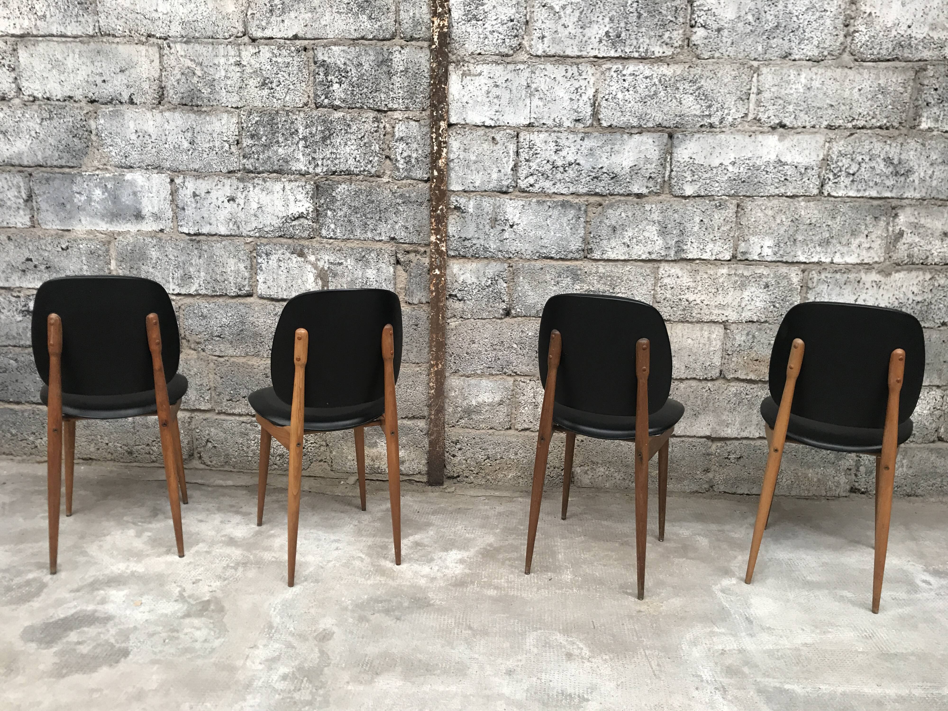 Set of 4 chairs model Pegasus edited by Baumann - 60s