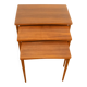 Set of 3 nesting tables, walnut with beech, vintage from the 60s