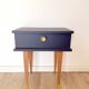 Vintage bedside table, tapered legs - Sèvres blue
