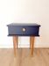 Vintage bedside table, tapered legs - Sèvres blue