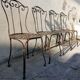 Série de 4 chaises de jardin en fer forgé