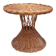 Table d’appoint artisanale vintage en osier tressé