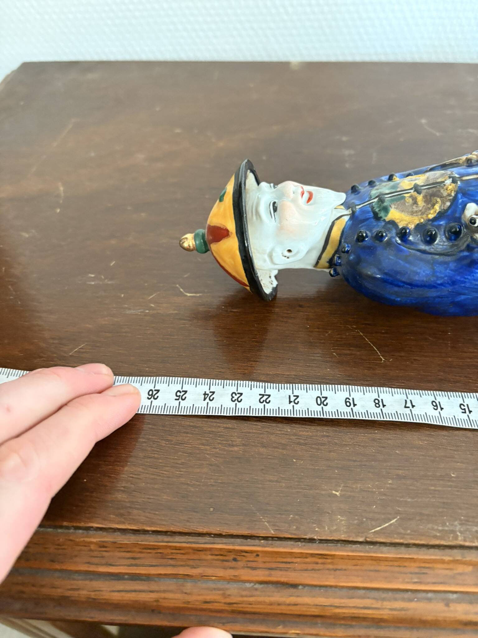 Chinese Porcelain Sculpture of a Manchu Mandarin Qing Pipe Smoker