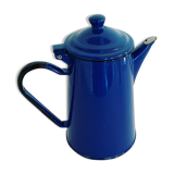 Vintage blue and black enamel coffee pot
