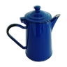 Vintage blue and black enameled coffee pot