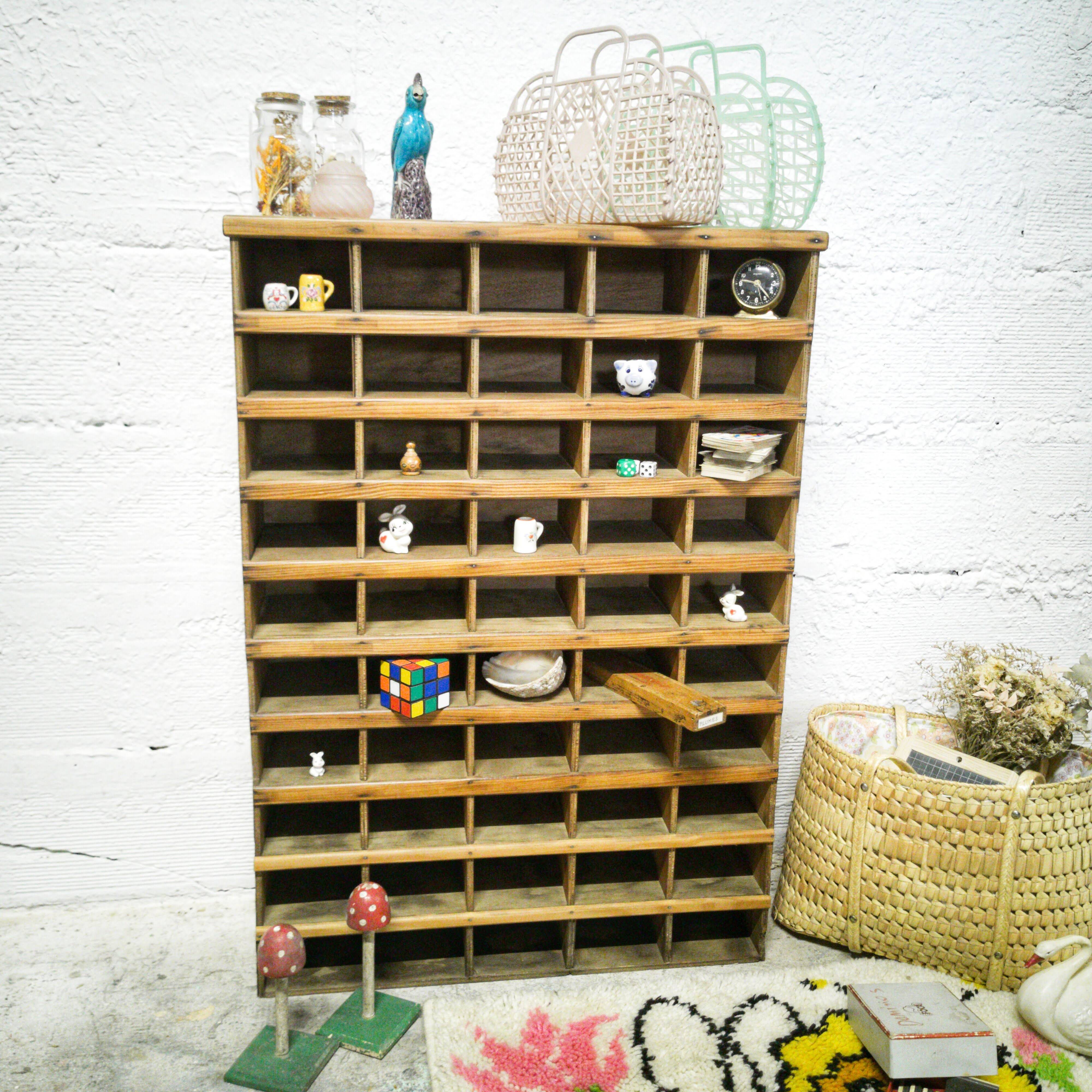 Old wooden sorting locker