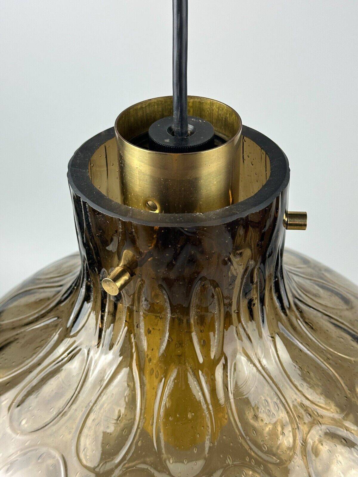 60s 70s ceiling lamp Glashütte Limburg Germany glass & brass Space Age