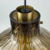 60s 70s ceiling lamp Glashütte Limburg Germany glass & brass Space Age