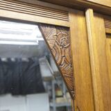 Art Deco carved oak wardrobe - Flemish workshop circa 1930