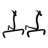 Pair of zoomorphic andirons
