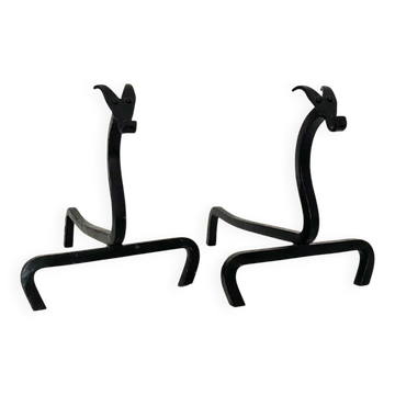 Pair of zoomorphic andirons
