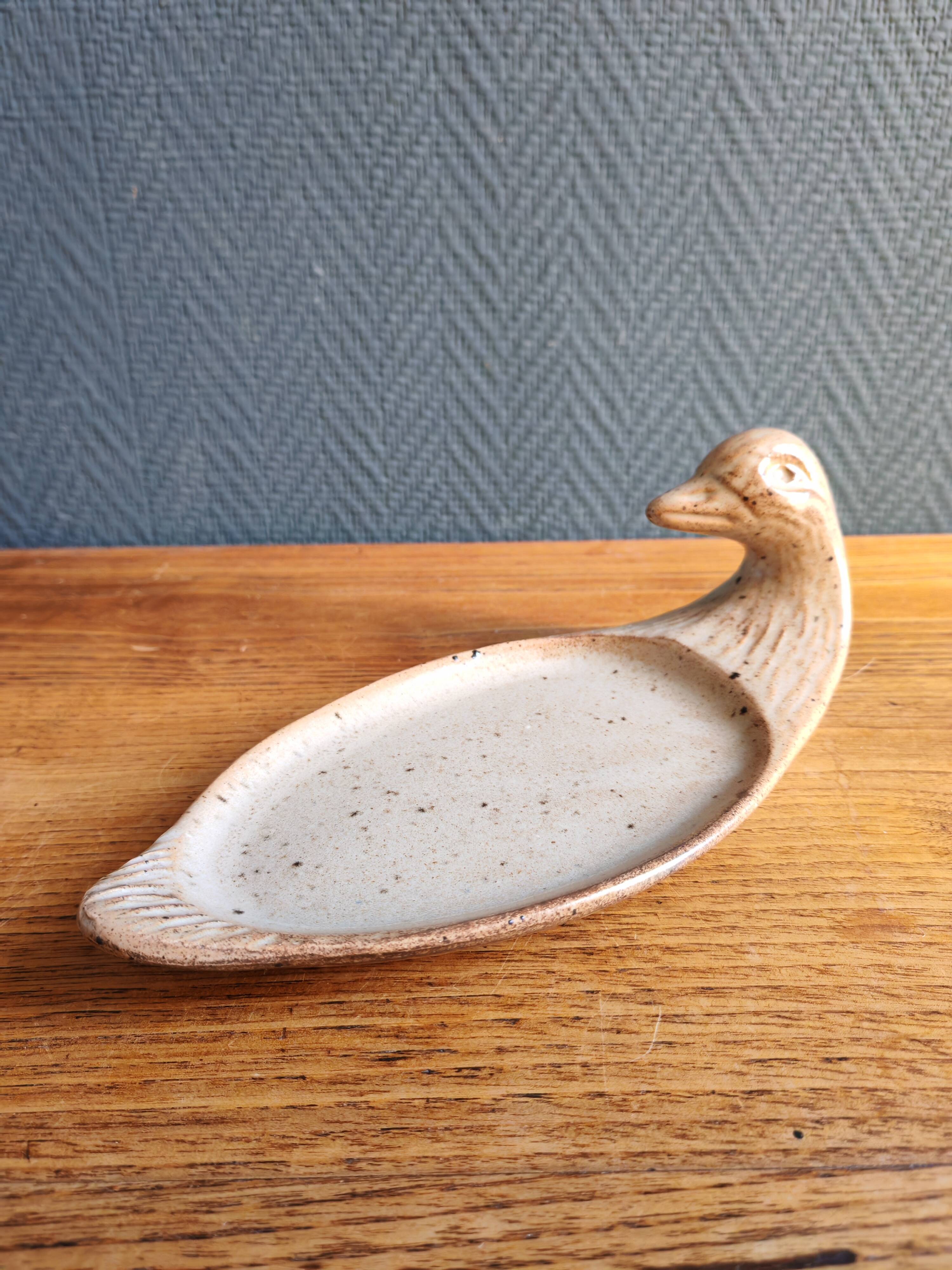 Vintage Stoneware Goose/Duck Head Serving Platter – Foie Gras Plate