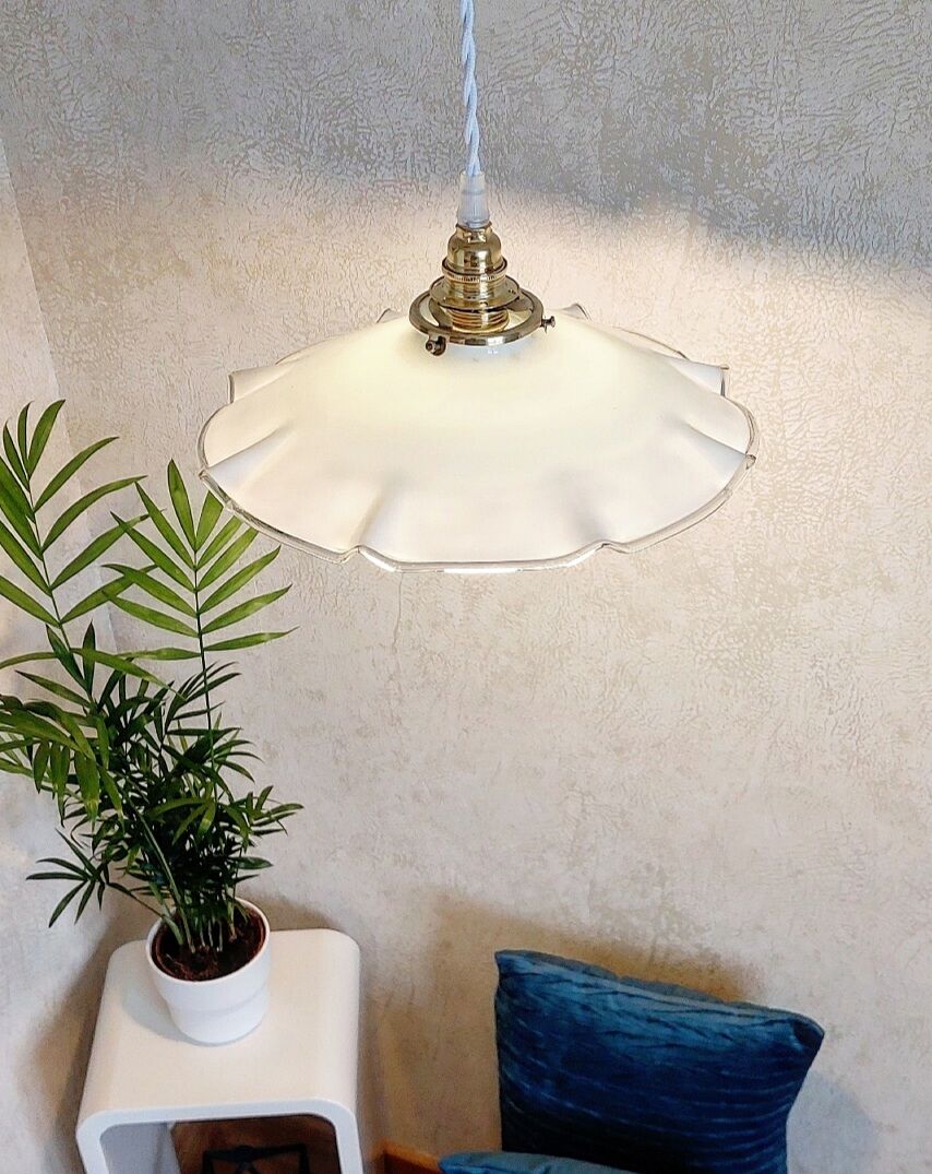 Vintage opaline pendant lamp