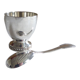 Cockerel + silver metal spoon