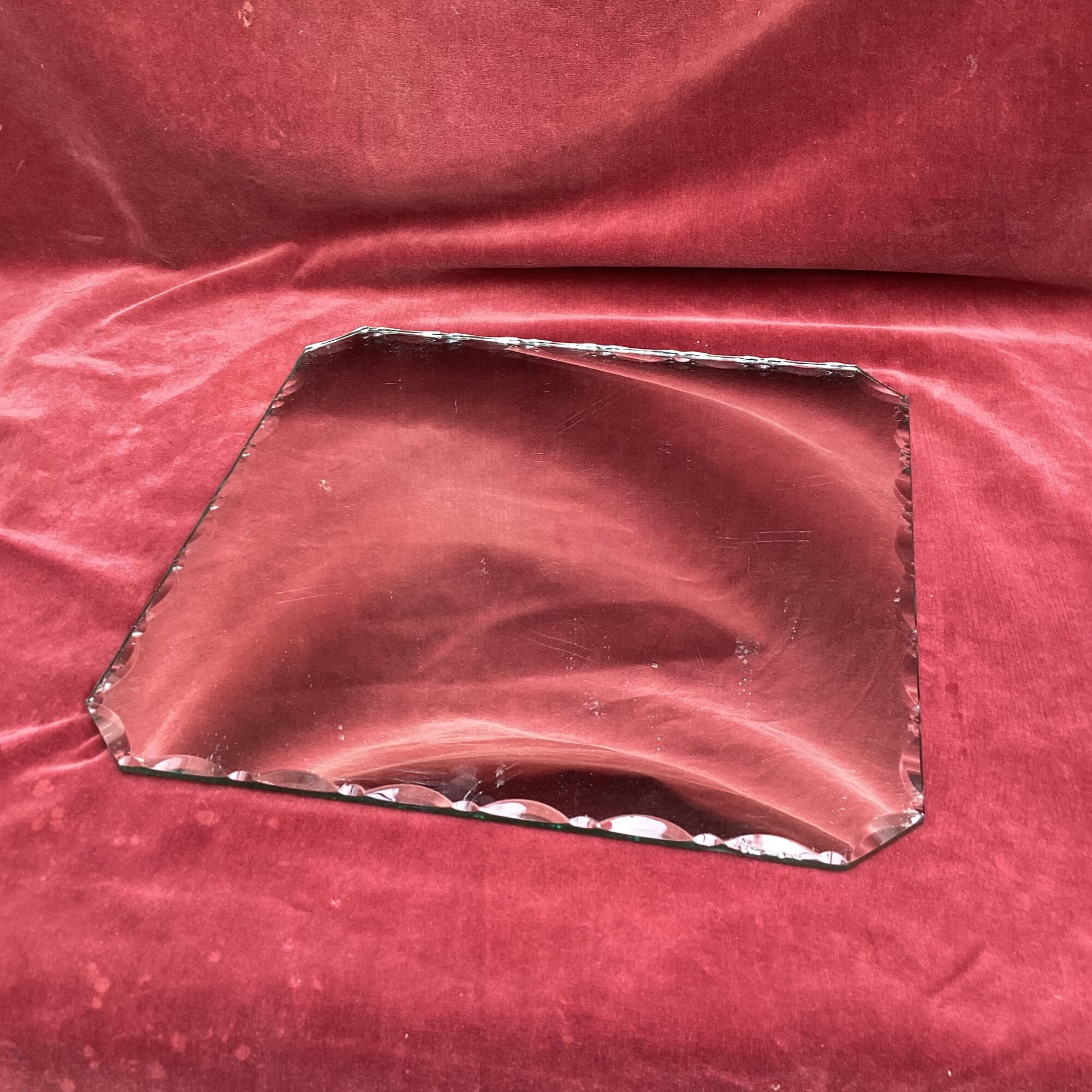 Square beveled table mirror