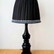 Art deco wooden lamp 1930 and couture lampshade