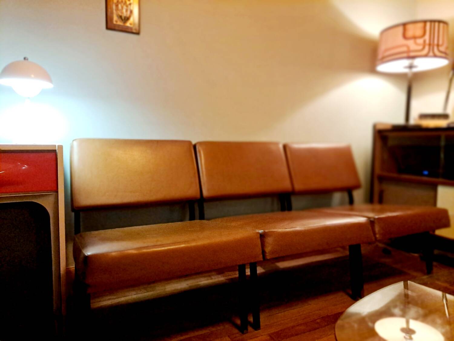 Trio of modular dlg P.Guariche armchairs 1960's