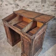 Antique French pine desk – 1880, bar/counter unit with drop-leaf compartments – 65×120×106 cm