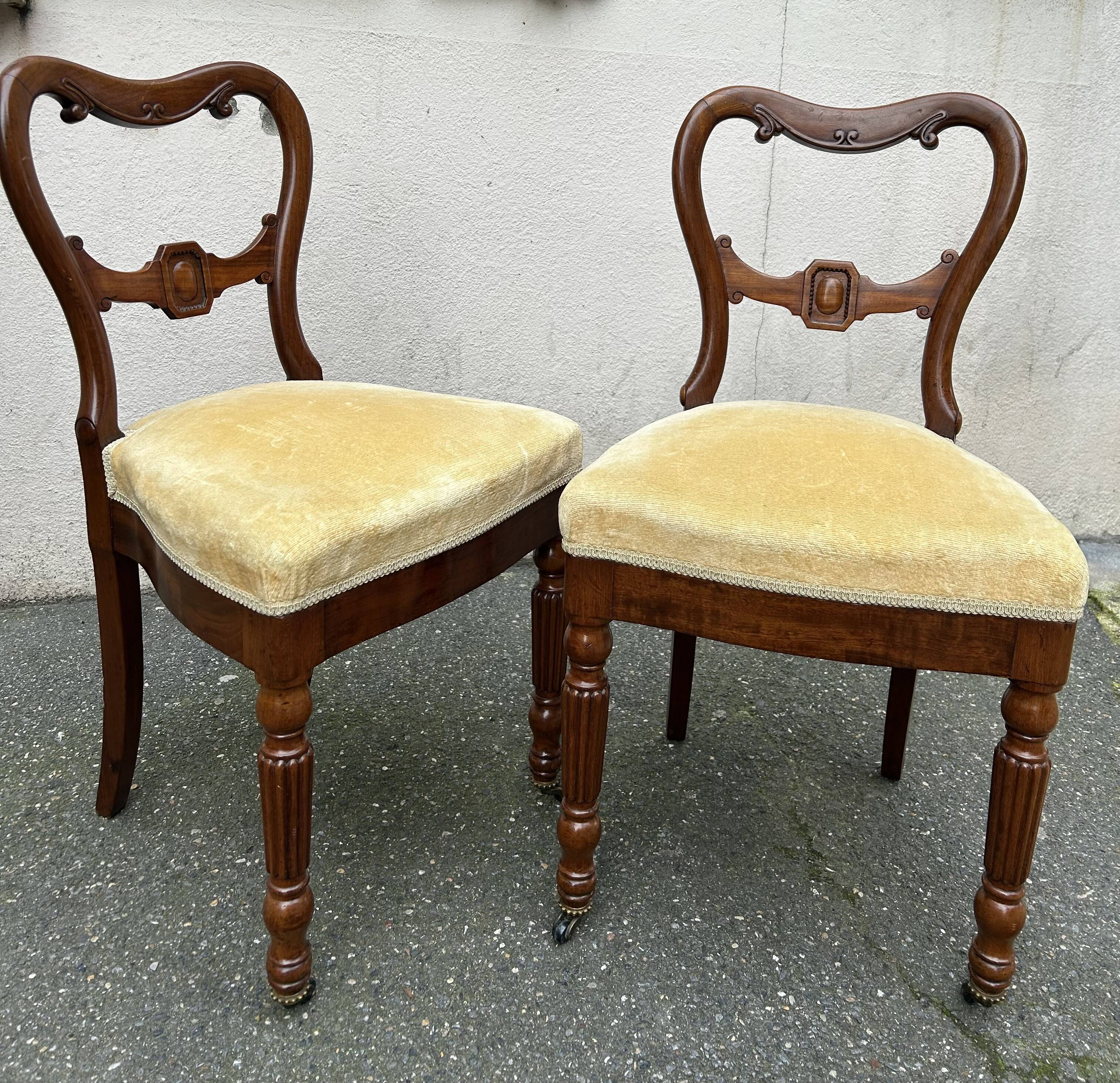 2 old carved chairs