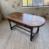 19th century oval solid oak table