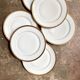 6 flat plates in white and gold Limoges porcelain