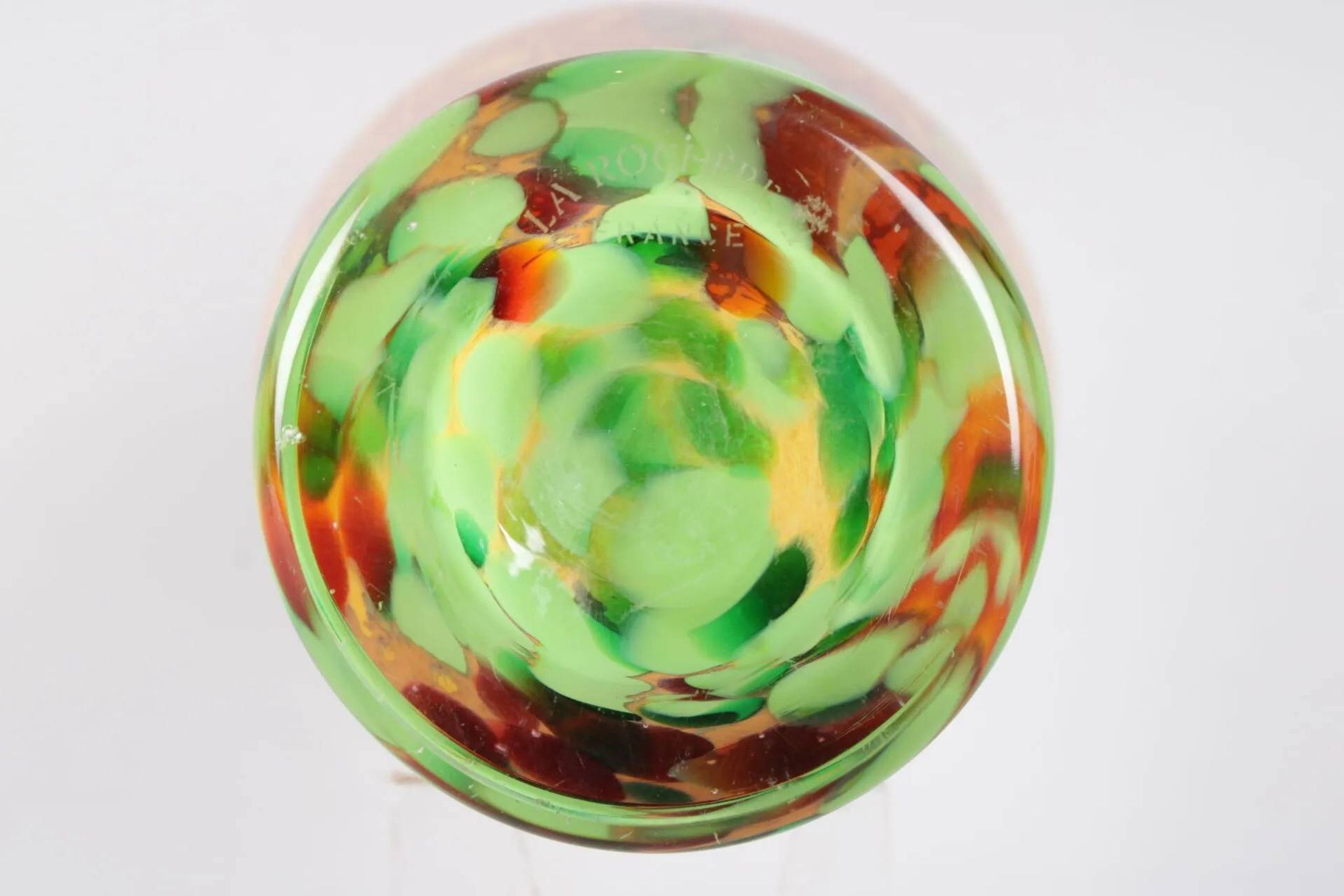 La Rochere glass paste vase, signed