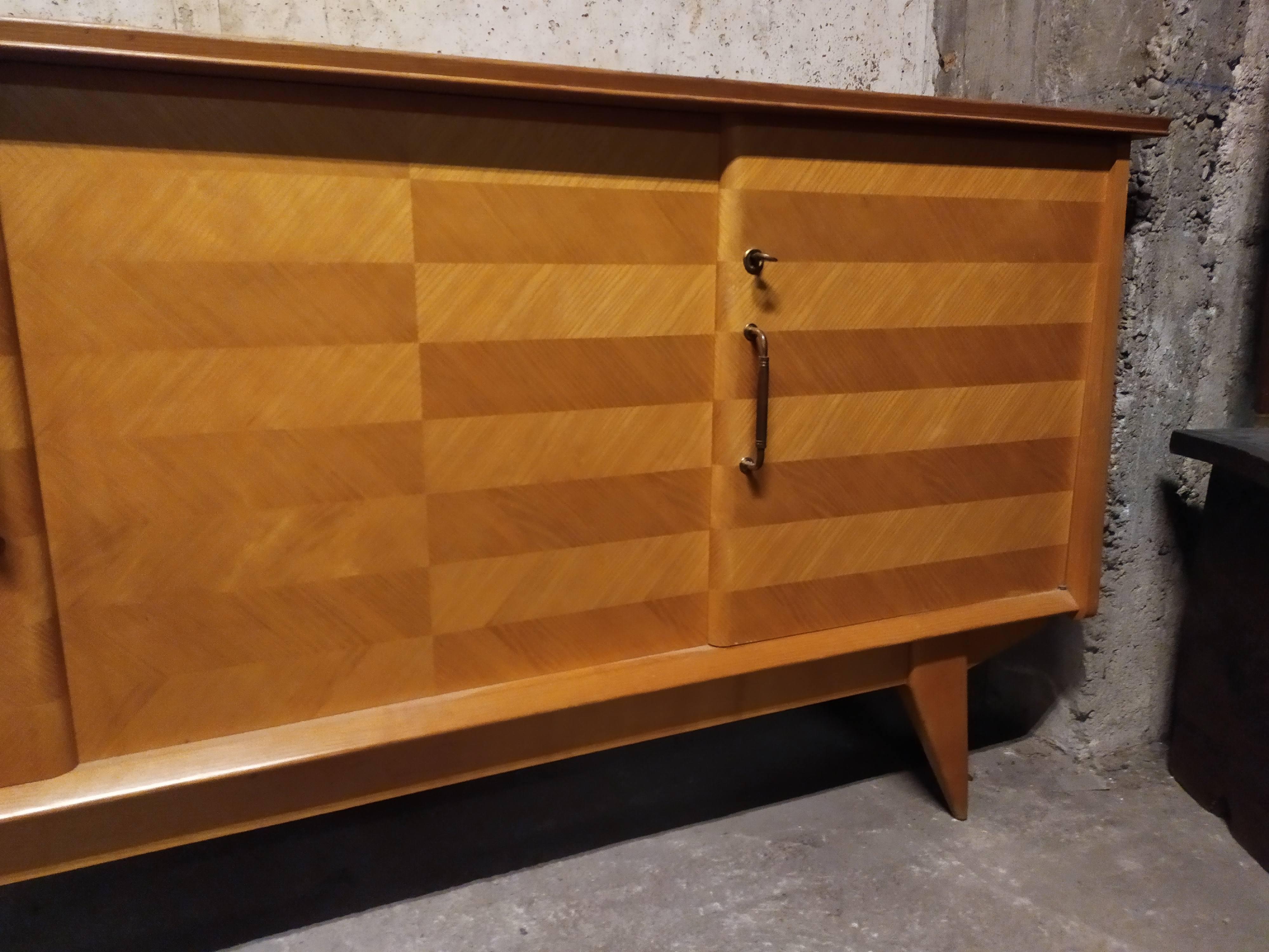 Vintage sideboard 1950 oak foot compass