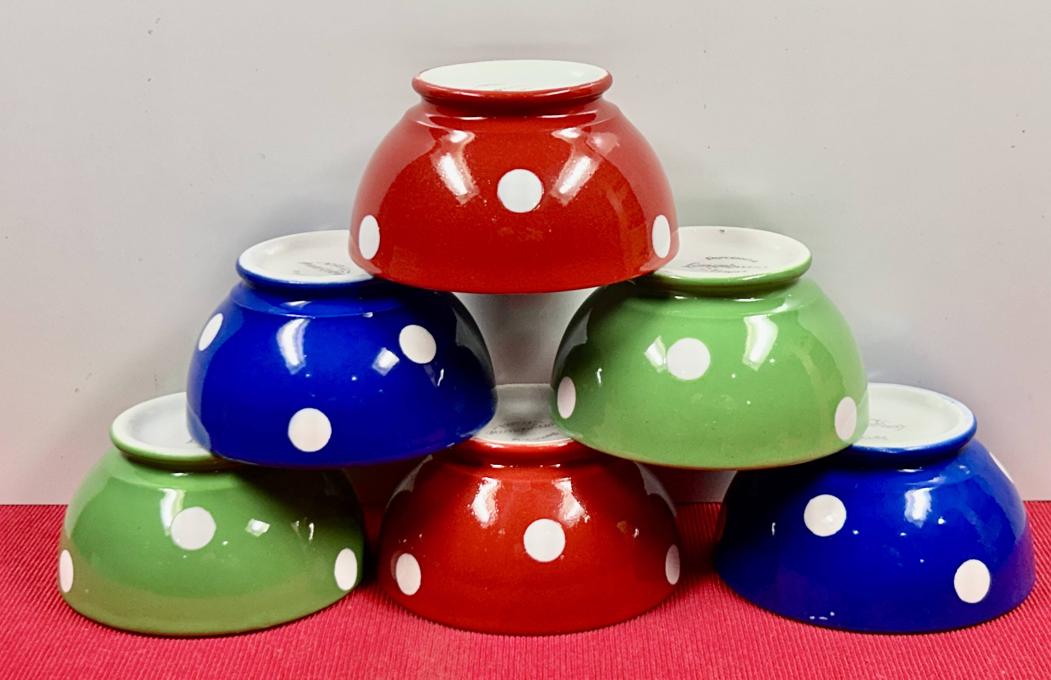 Set of 6 small grandmother bowls in Longchamp porcelain.