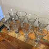 Set of eight important 19th century faceted cut crystal glasses