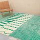 Large Azilal rug 305 x 210 cm – Moroccan wool rug in emerald green with graphic Berber patterns, GD-983