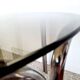 Space Age dining table smoked glass - chrome 70's