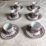 Set of 6 porcelain coffee cups